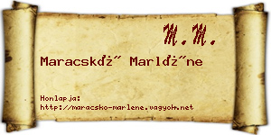 Maracskó Marléne névjegykártya